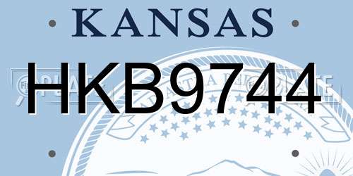 HKB9744 Kansas License Plate