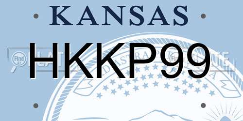 HKKP99 Kansas License Plate