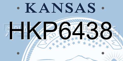 HKP6438 Kansas License Plate