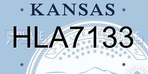 HLA7133 Kansas License Plate