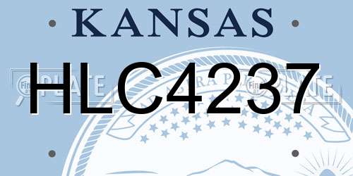 HLC4237 Kansas License Plate