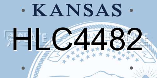 HLC4482 Kansas License Plate