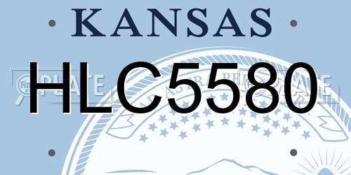 HLC5580 Kansas License Plate