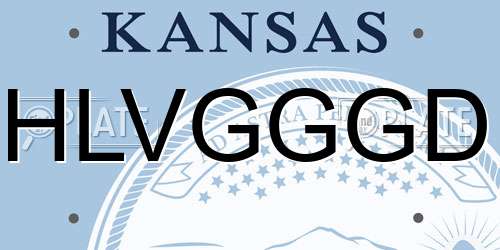 HLVGGGD Kansas License Plate