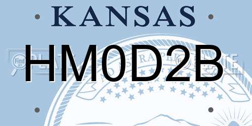 HM0D2B Kansas License Plate