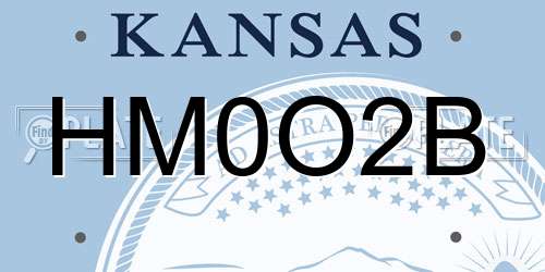 HM0O2B Kansas License Plate