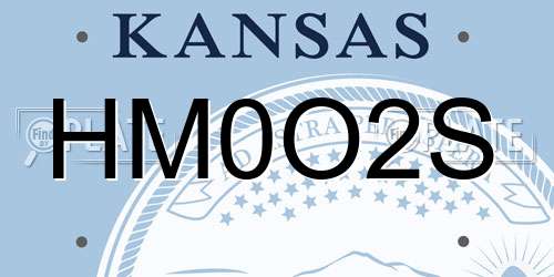 HM0O2S Kansas License Plate