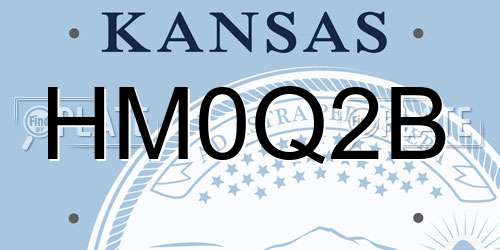 HM0Q2B Kansas License Plate