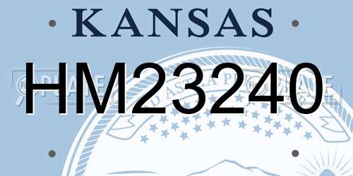 HM23240 Kansas License Plate