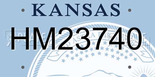 HM23740 Kansas License Plate