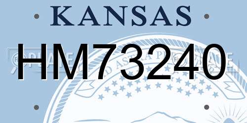 HM73240 Kansas License Plate