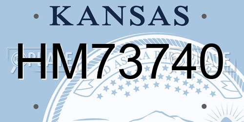 HM73740 Kansas License Plate