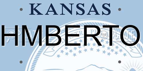 HMBERTO Kansas License Plate