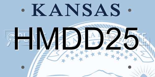 HMDD25 Kansas License Plate