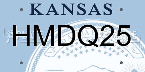 HMDQ25 Kansas License Plate