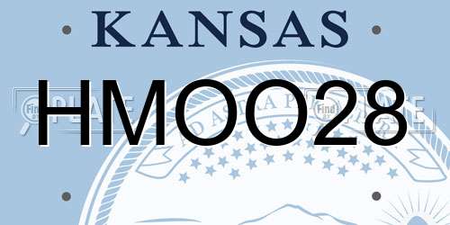 HMOO28 Kansas License Plate