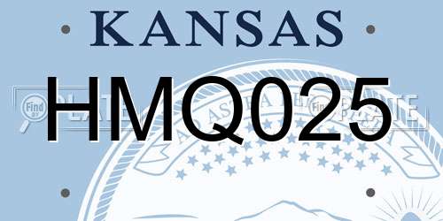 HMQ025 Kansas License Plate