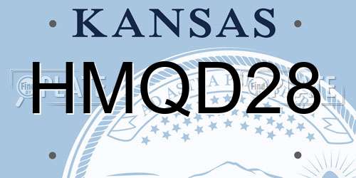 HMQD28 Kansas License Plate