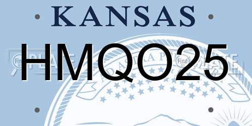 HMQO25 Kansas License Plate