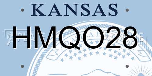 HMQO28 Kansas License Plate