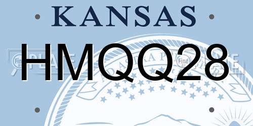 HMQQ28 Kansas License Plate