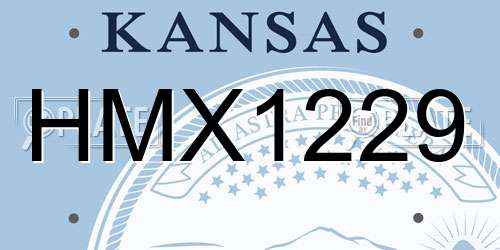 HMX1229 Kansas License Plate