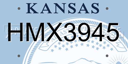 HMX3945 Kansas License Plate