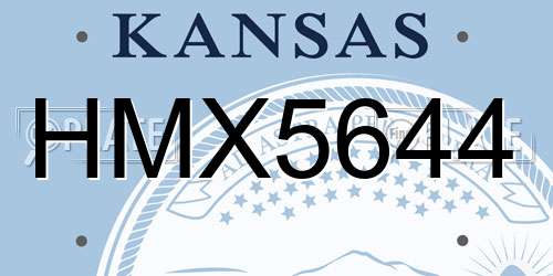 HMX5644 Kansas License Plate