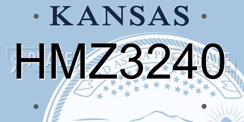 HMZ3240 Kansas License Plate