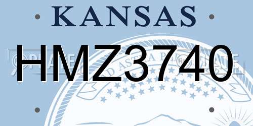 HMZ3740 Kansas License Plate