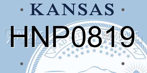 HNP0819 Kansas License Plate