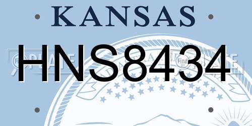 HNS8434 Kansas License Plate
