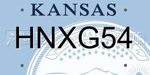 HNXG54 Kansas License Plate