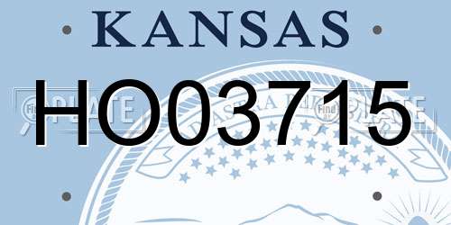 HO03715 Kansas License Plate