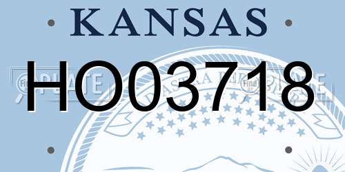 HO03718 Kansas License Plate