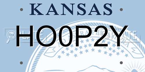 HO0P2Y Kansas License Plate