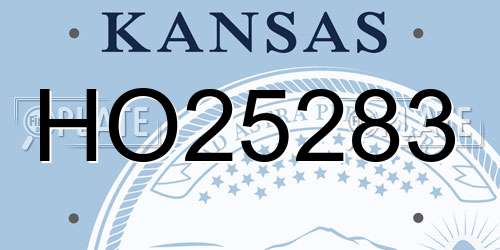 HO25283 Kansas License Plate