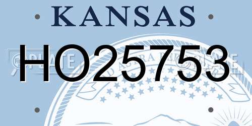 HO25753 Kansas License Plate
