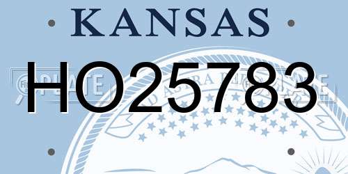 HO25783 Kansas License Plate