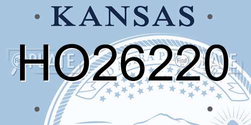 HO26220 Kansas License Plate