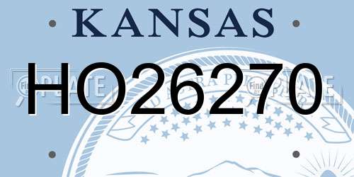 HO26270 Kansas License Plate
