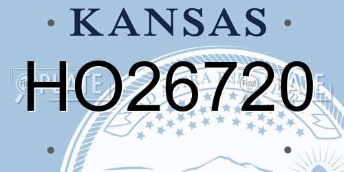 HO26720 Kansas License Plate