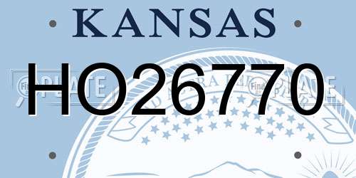 HO26770 Kansas License Plate