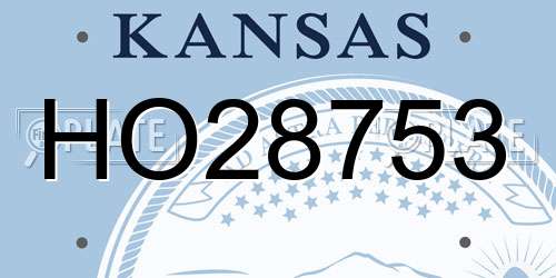 HO28753 Kansas License Plate