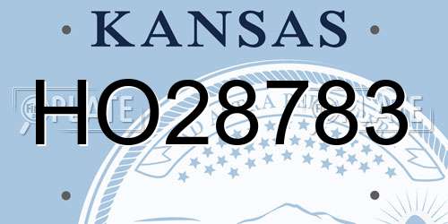 HO28783 Kansas License Plate