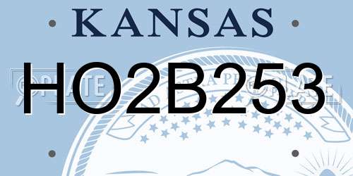 HO2B253 Kansas License Plate