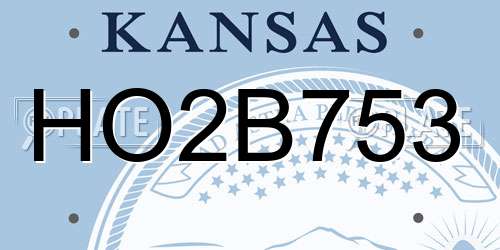 HO2B753 Kansas License Plate