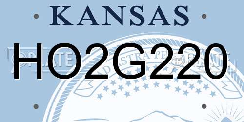 HO2G220 Kansas License Plate