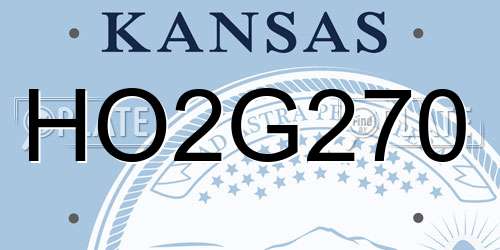 HO2G270 Kansas License Plate