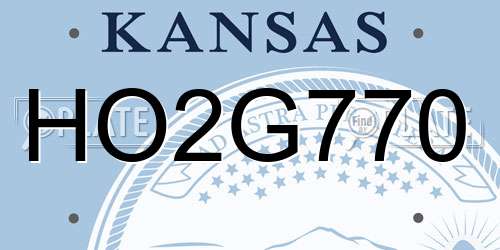 HO2G770 Kansas License Plate